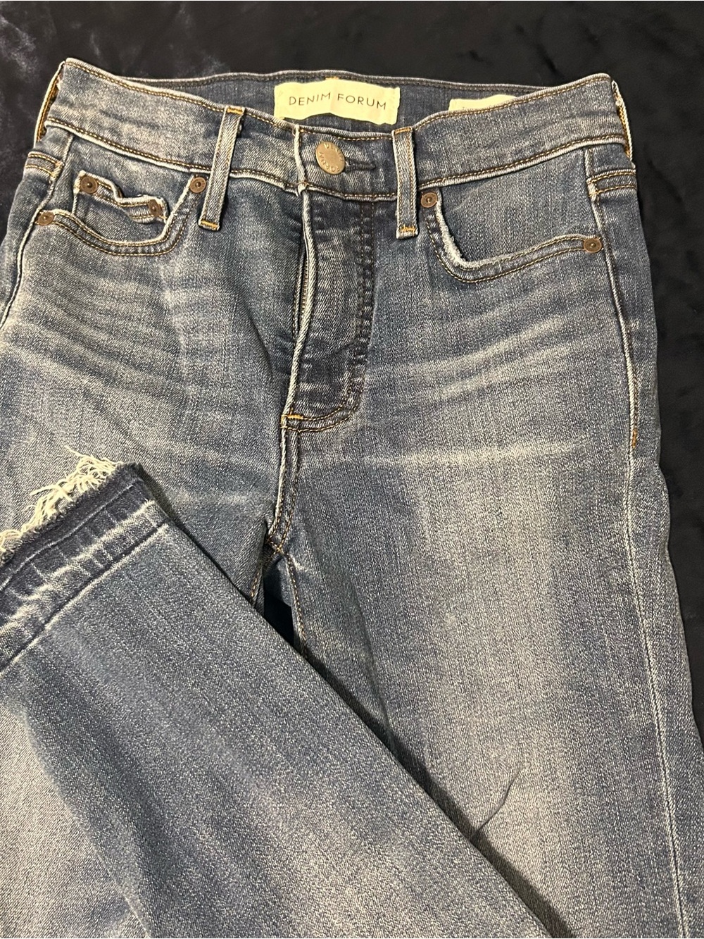Denim Forum Women's Faded Blue Straight-Leg Jeans